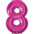 Anagram 42 in. Number 8 Magenta Shape Air Fill Foil Balloon 87848